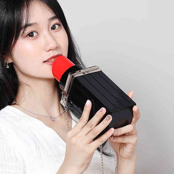 

lipstick dinner bag 2021 acrylic messenger chain