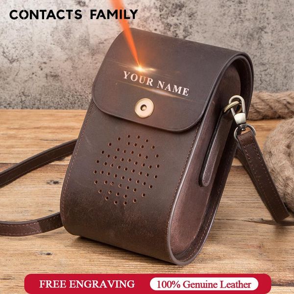 

contact's family nubuck leather cell phone case for se 2021 shoulder pocket pouch bag cases 11 pro handbags pouches