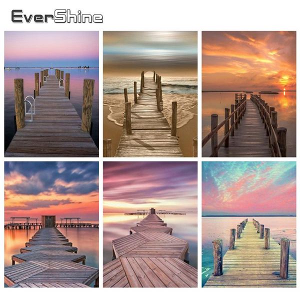 

diamond painting evershine bridge full square drill 5d diy scenery embroidery cross stitch kit home decoration