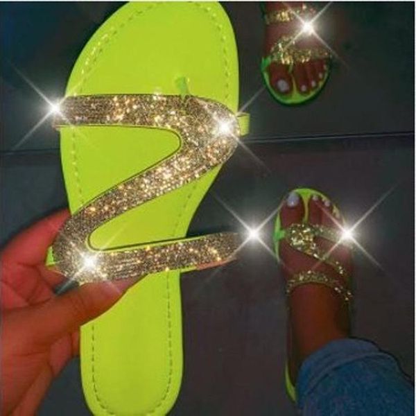 

bling woman slippers diamond sandals for women summer flip flops party shoes, Black