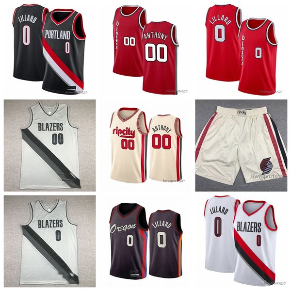 

basketball jerseys 00 carmeloanthony 0 damianlillard c.j. mccollum 3 portlandtrailblazers&#132jersey 2021, Black;red