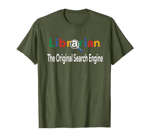 

fun librarians the original search engine magnifying t-shirt, White;black