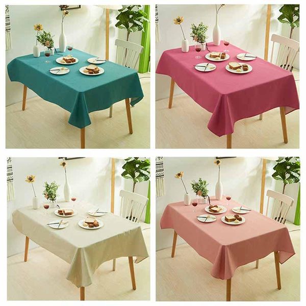 

home decoration tablecloth rectangle rectangular dining table cover pure color waterproof cloth