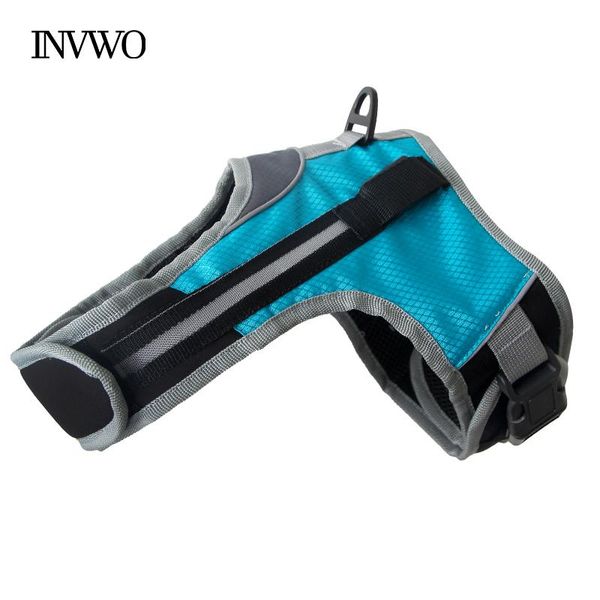 

dog collars & leashes invwo pet outdoor walking harness k-shaped with led safer for play in the dark comfortable breathable reflective