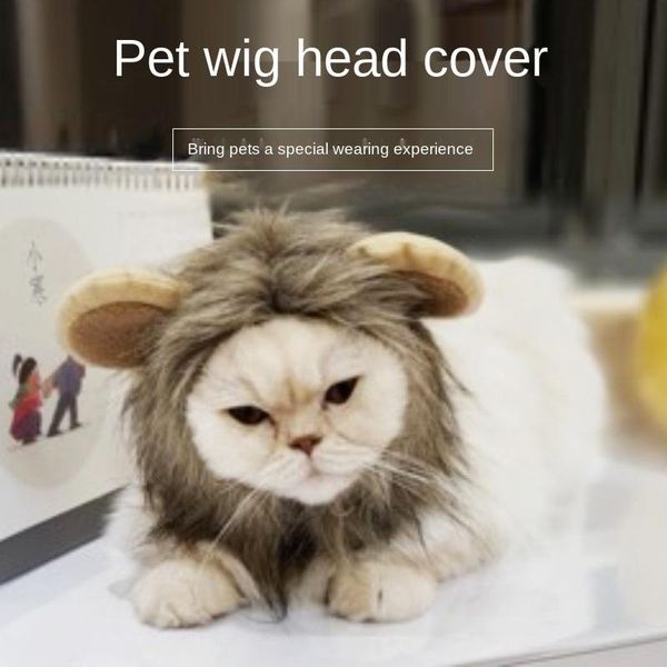 

cat costumes pet hat wig dog head cover cute change funny headdress lion halloween costume for dogs cosplay