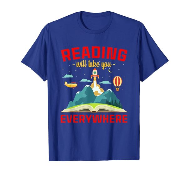 

book reading t-shirt reading will take you everywhere, White;black