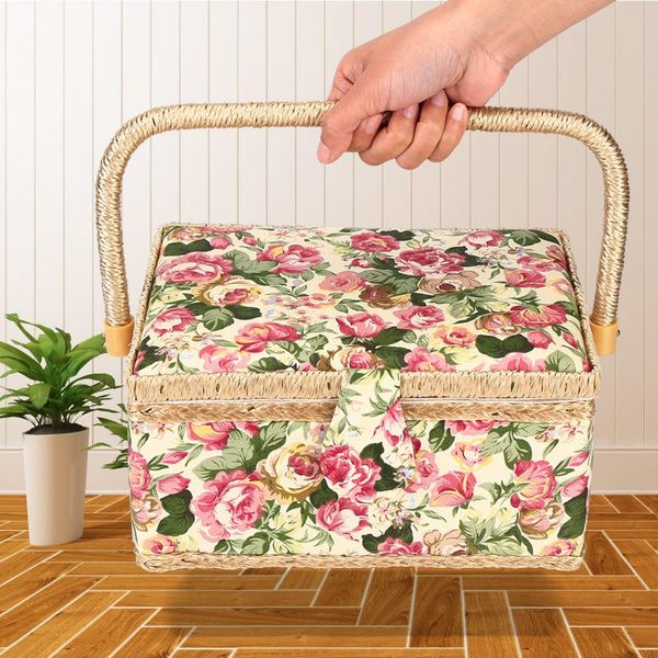 

fashion househod fabric craft sewing too neede thread basket fabric househod 3 coors sewing box organizer sewing accessorie