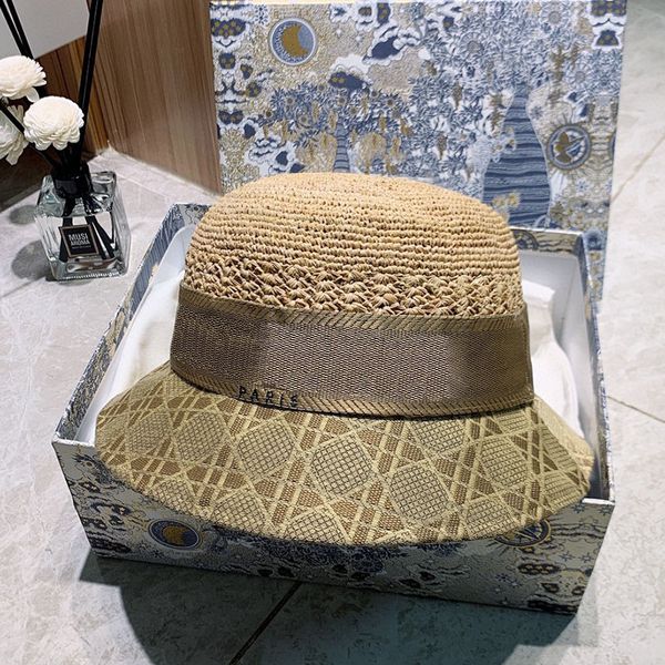 

women raffia bucket hat designers caps hats mens sun womens fashion stripe bonnet summer beach fitted cap casquette, Blue;gray