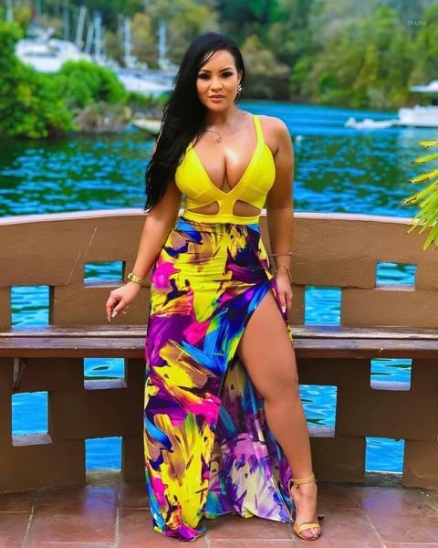 

women's three dimensional tailoring printed beach large dress two piece, White