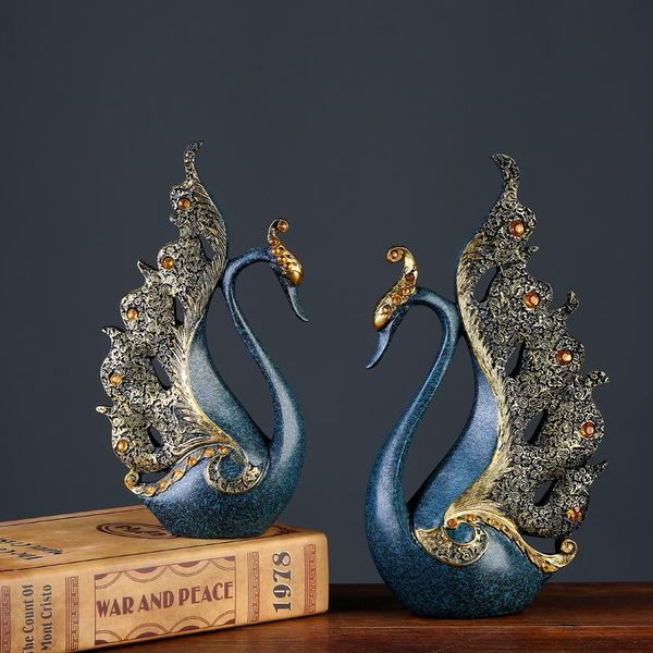 

european luxury creative resin ornaments in the shape of a swan home decoration crafts tv cabinet office statues accessories wed decorative