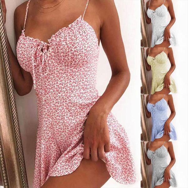 

fashion floral print mini holiday womens dresses sundress summer backless bohemian high waist 25, Black;gray