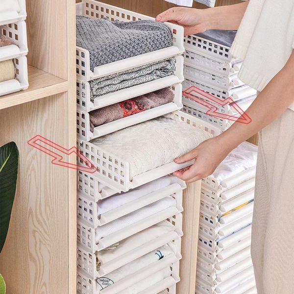 

detachable shirt stackable lazy people board rack drawer clothing organizer storage basket household multifunction hooks & rails
