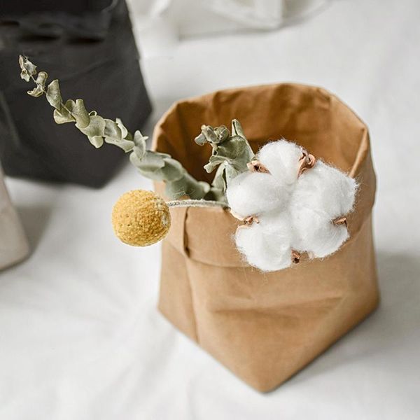 

storage bags washable kraft paper bag plant flowers pots multifunction home reuse for deco living room flower garden ornaments