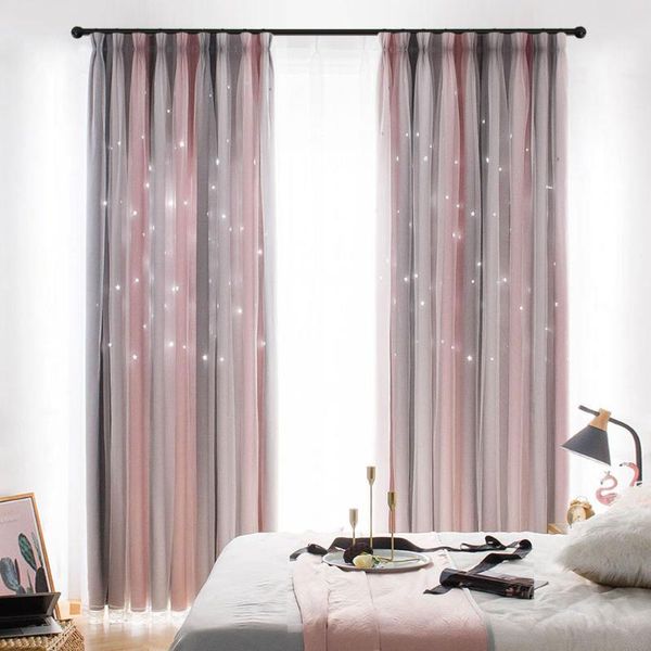 

curtain & drapes colorful starlight striped hollow star curtains girl kids bedroom blackout window home decor custom size