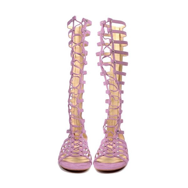 

brand busy girl women sandals leather strappy knee high summer gladiator flat lace up strap casual boots size 12, Black