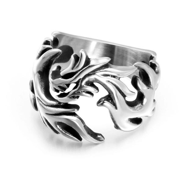 

cluster rings punk stainless steel silver color male men chinese loong dragon fashion jewelry wholesale us size 6 7 8 9 10 11 12 13 14, Golden;silver