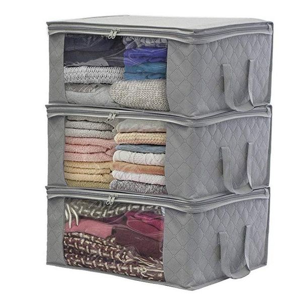 

clothes storage box folding non-woven bag wardrobe clothing canq889 bags
