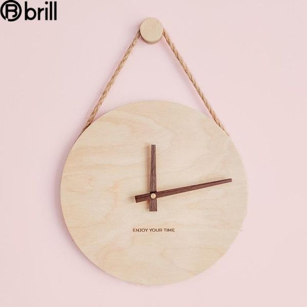 

wall clocks creative nordic wood clock modern silent japanese style simple watches home decor living room office decoration