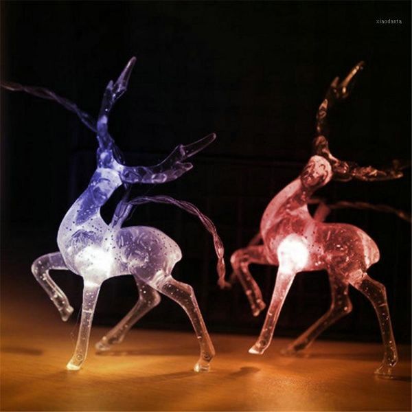 Weihnachtsdekorationen 2021 LED Sika Deer String Lichtstreifen Weihnachtsbaum Laterne für Zuhause Niedliche Elchförmige Oranment Frohe Dekoration