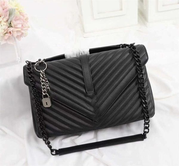 

designer luxury bag vannogg purses tote high-quality real leather 26612 lady's handbag gold silver chains single shoulder oblique bag 3