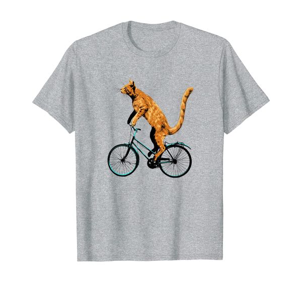 

cat riding bicycle t-shirt - funny cat tee for a cyclist, White;black