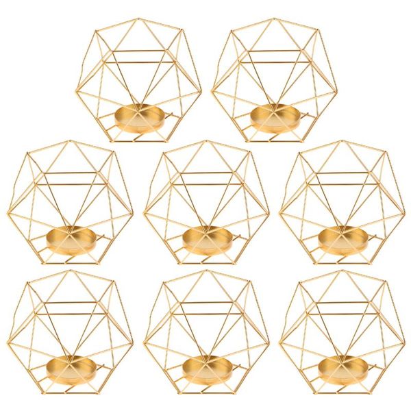 

candle holders 8pcs 3d geometric tea light holder table stands wedding centerpiece