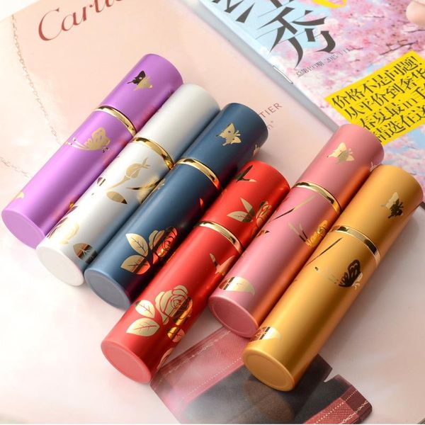 

10ml mini perfume refillable bottle with spray scent pump portable travel aluminum empty atomizer cosmetic container storage bottles & jars