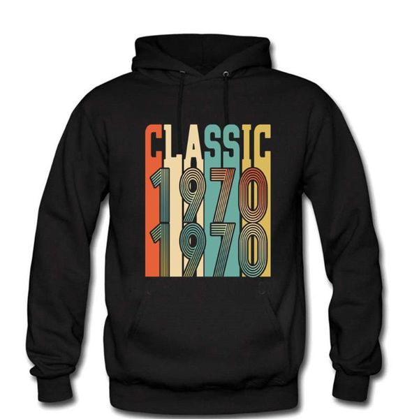 

men's hoodies & sweatshirts classic in 1970 winter cotton fleece warm long sleeve hooded sweatshirt male fashion clothing, Black