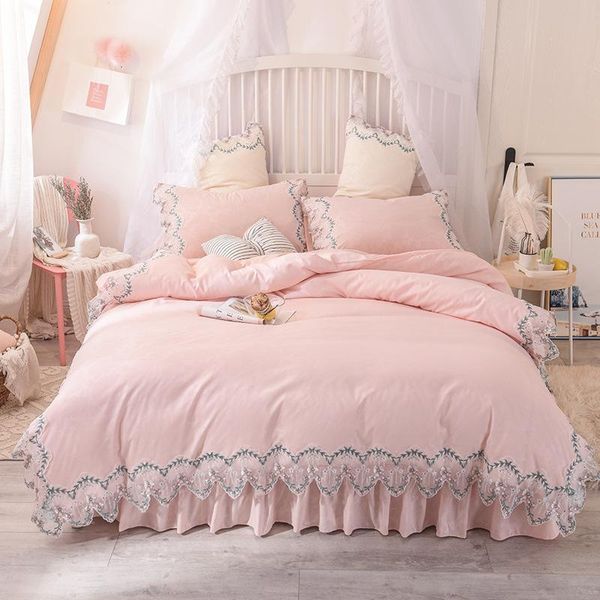 

bedding sets derivative selling solid color lace-up charade princess style 4-piece