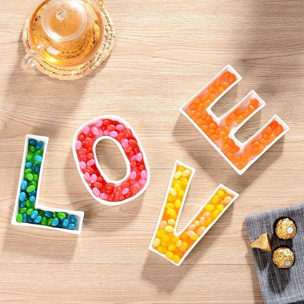 

dishes & plates creative ceramic 6 inch love letter for candy table dessert plate wedding bar ideas tableware home decoration