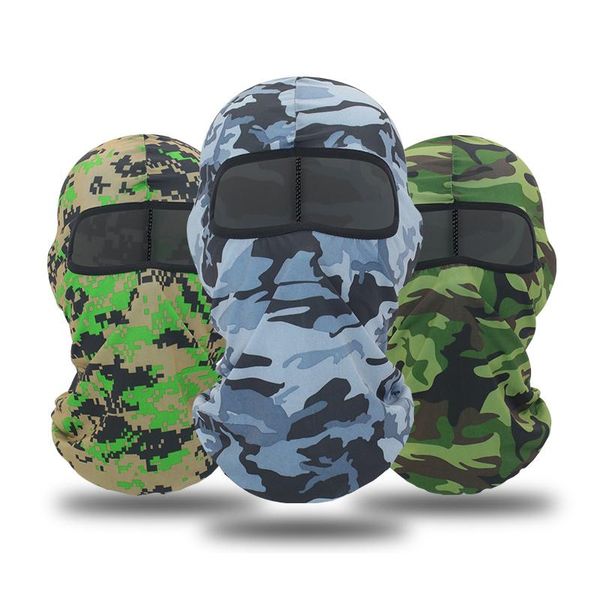 

cycling caps & masks camouflage mask full face sport running military scarf summer hunting bandana bike training head cover tactical shield, Black