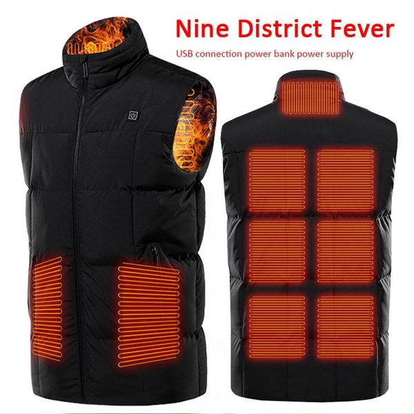 

men's vests 2021 men women coat autumn winter smart heating vest usb electric heated high quality, Black;white