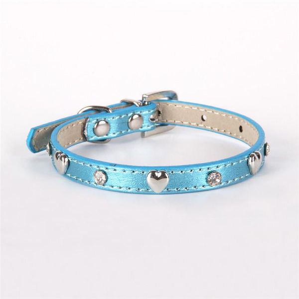

dog collars & leashes heart shape adjustable pet puppy collar leather necklace for doggie cat soft neck chain