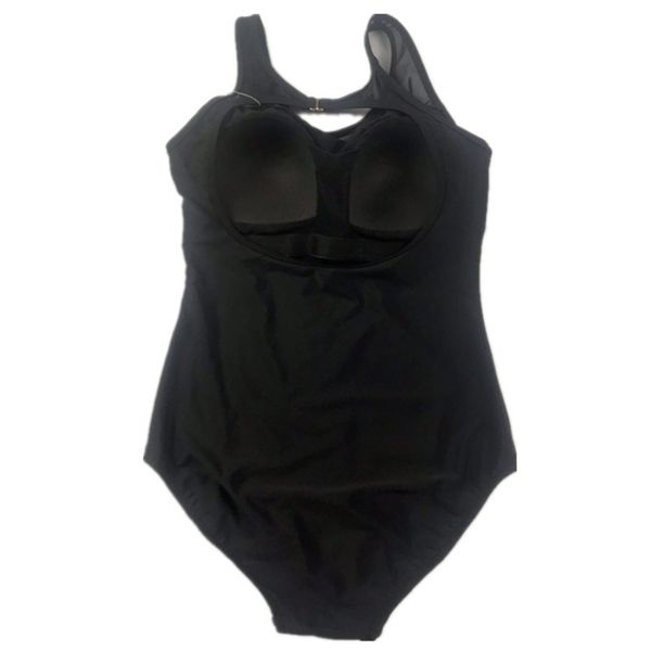 

women's one piece solid color swimsuit mesh swimsuit large customized, White;black