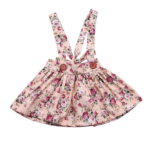 

skirts toddler kids baby girls clothes floral printing sleeveless tutu skirt with suspender overalls children's clothing straps, Blue