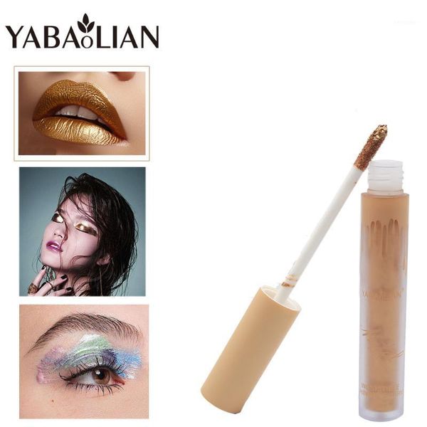 

colors metal glaze color lip gloss cosmetic liquid glitter lipstick palette bright golden matte full professional makeup set1