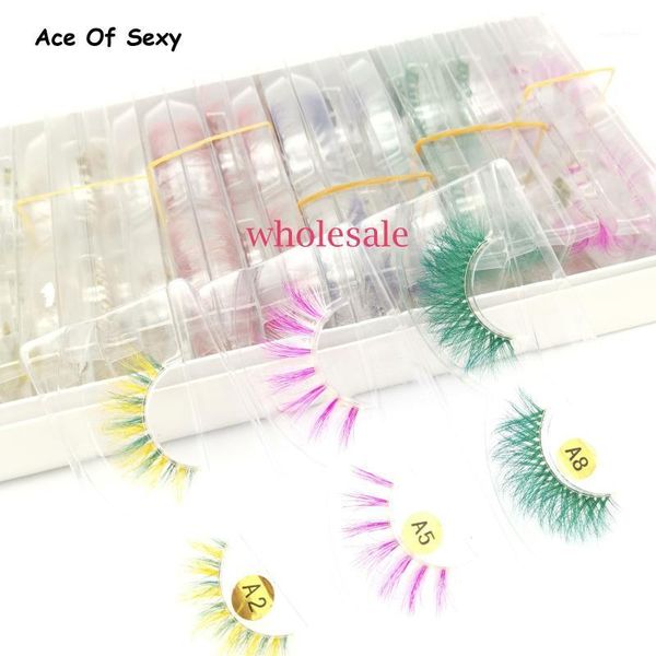 

lashes wholesale 8d mink eyelashes long lasting colored dramatic volume extension thick false1