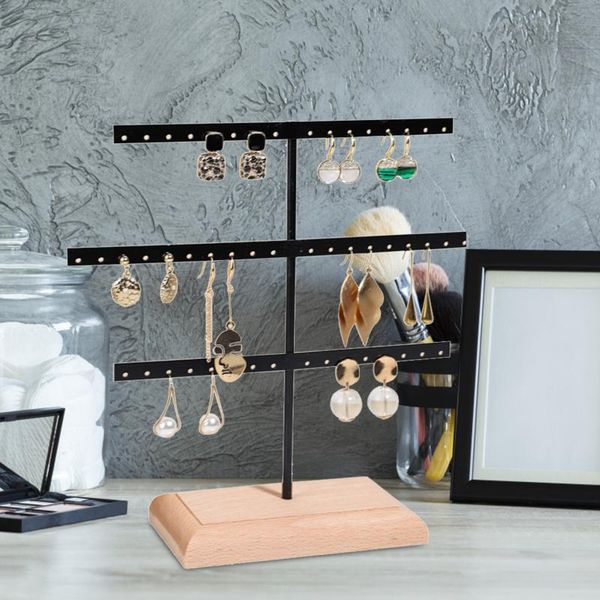 

storage boxes & bins 3 tier holes stand for earrings pendants bracelets jewelry display stud holder jewellery rack wholesale props g1