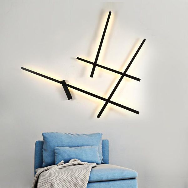

modern line metal led wall light living room dining bedroom decor lamp lighting fixture suspension wa265