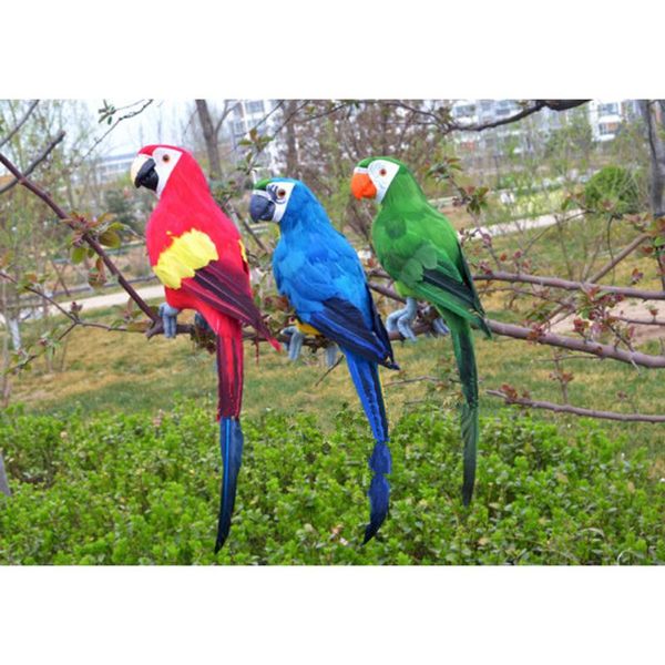 Stücke Mehrfarbiger gefälschter Papageienvogel mit Federn, Bürodekoration, Gartendekoration