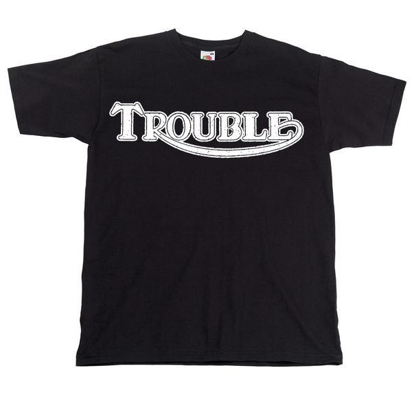

triumph trouble t shirt triumph motorcycle vintage, White;black