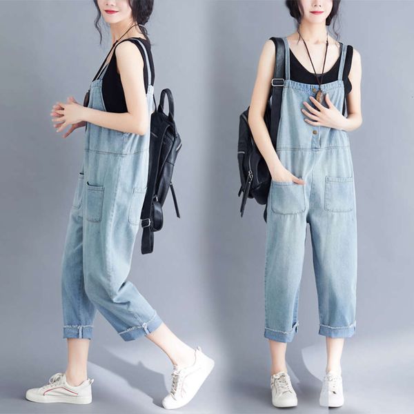 

summer suspender summer version large size age reducing one-piece, Blue