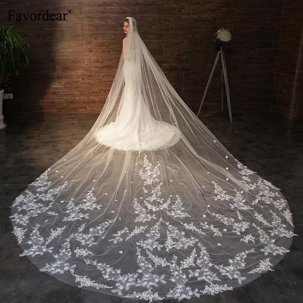 

bridal veils favordear 4.5m veil with silver comb 1 layer cathedral champagne lace wedding, Black