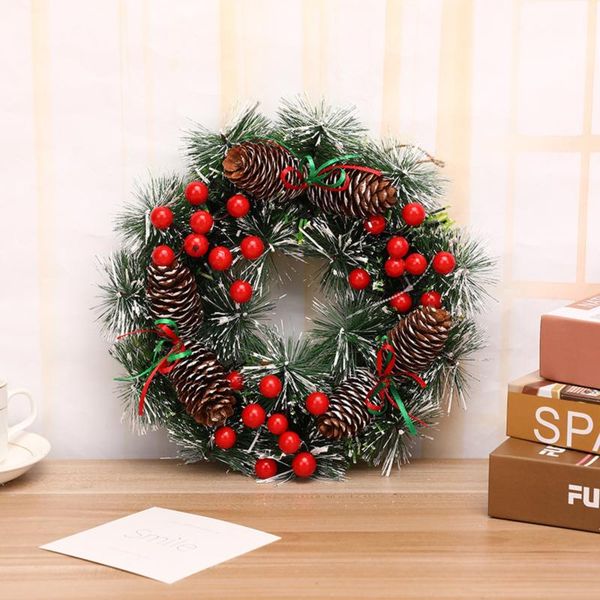 

wall hanging christmas wreath fall berry decoration for xmas party door garland ornament home decor holiday accessories decorative flowers &