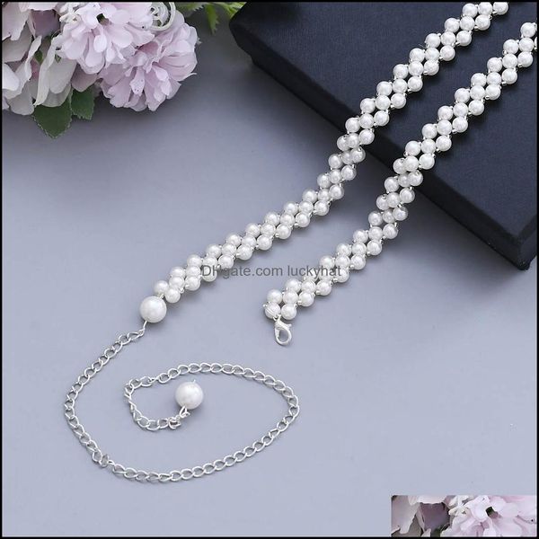 

belly chains body jewelry jewelrysimplicity pearl wedding belts bride aessories girl engagement prom party evening dresses belt bridesmaid d, Silver