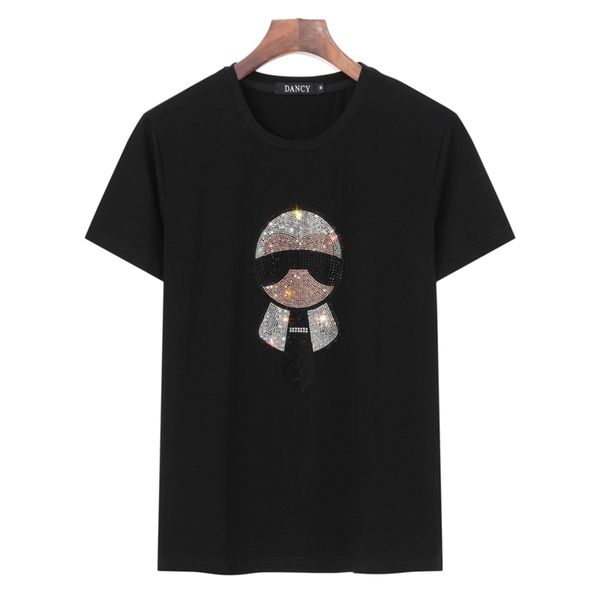 Tamanho grande Shinning Homem Perfuração T Shirt Algodão Overblano Moda Op EE Alta Qualidade Plus Roupas 210707