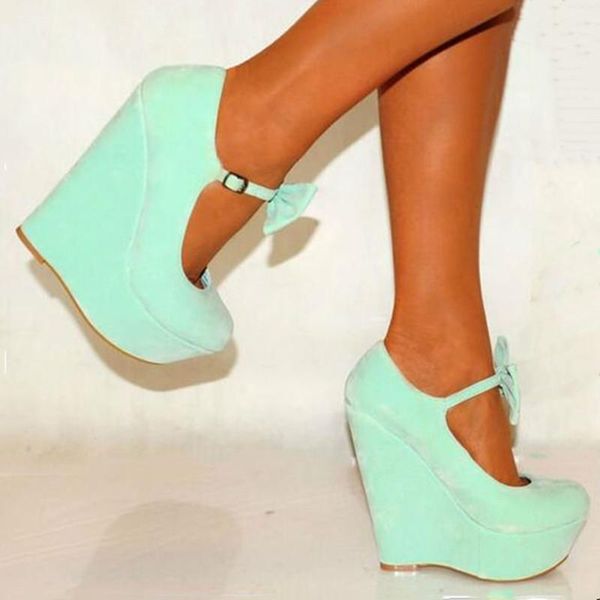 

dress shoes shofoo shoes,beautiful women's shoes, suede, bow decoration, about 14.5cm high-heeled wedges shoes., Black