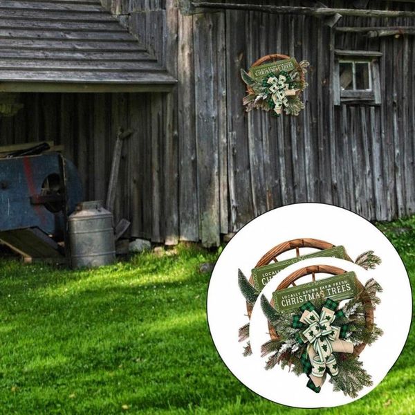 

decorative flowers & wreaths party supplies modern bow knot farm wheel wreath ornament wagon artificial for