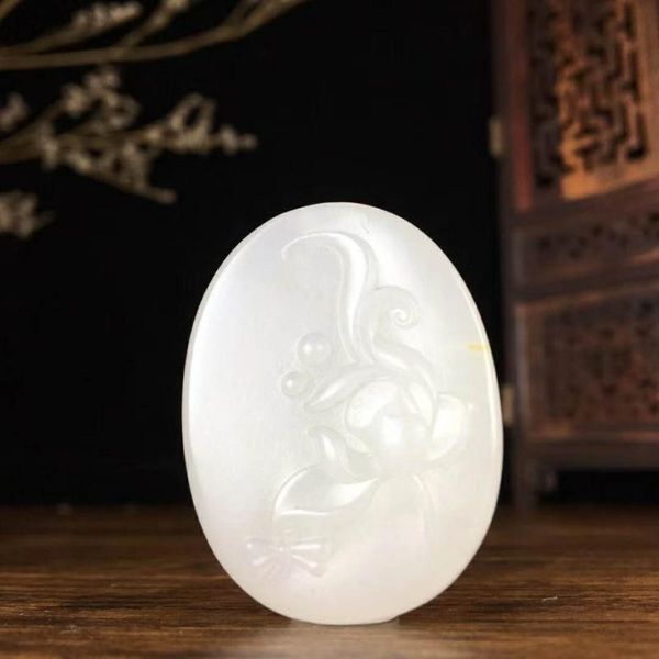 

lockets j29#hetian jade white pendant, quality and moist, Silver