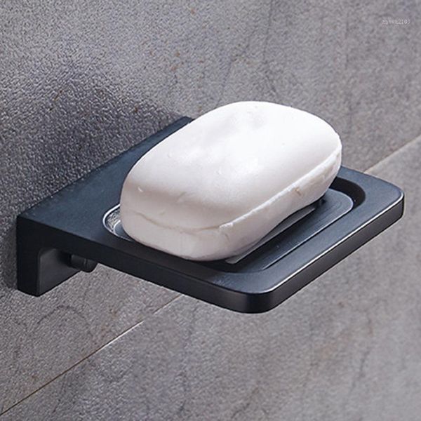 

bathroom storage & organization -space aluminum black soap box wall-mounted rack accessories product dish1